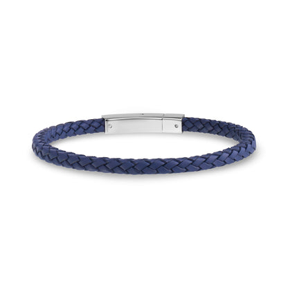 Lifestyle image of square leather bracelet paired with casual outfit on wrist  
