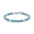 Turquoise Pulse Bracelet with 5mm blue beads and stainless steel accents, featuring an adjustable chain clasp.