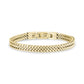 Polished double Franco link men's bracelet in shiny gold-tone stainless steel with detailed clasp