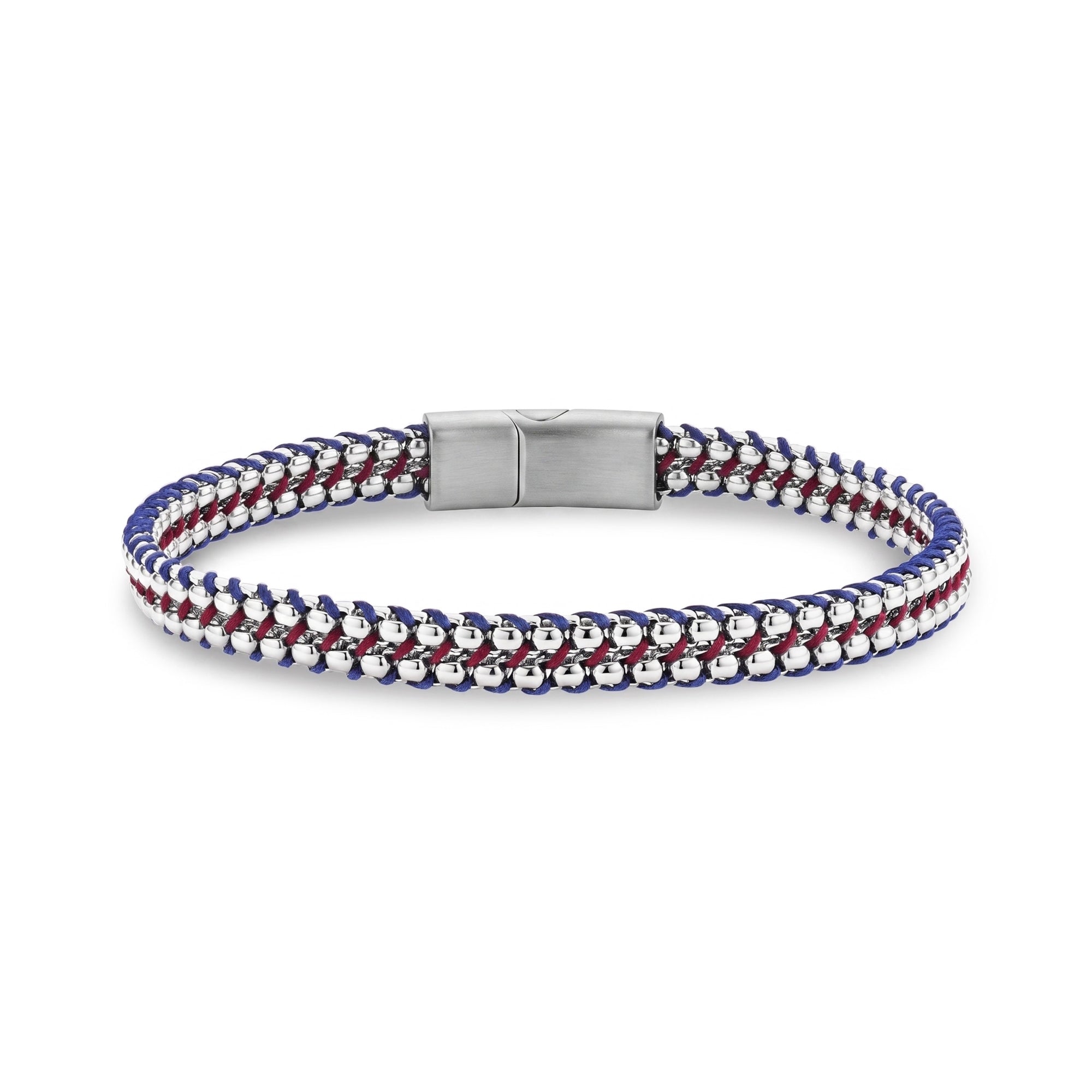 Red and Blue Tethered Stainless Steel Montreal Habs USA Bracelet