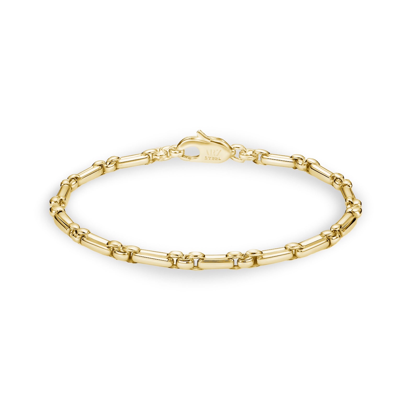 Round Box Link Figaro Bracelet - Mens Steel Bracelets - The Steel Shop