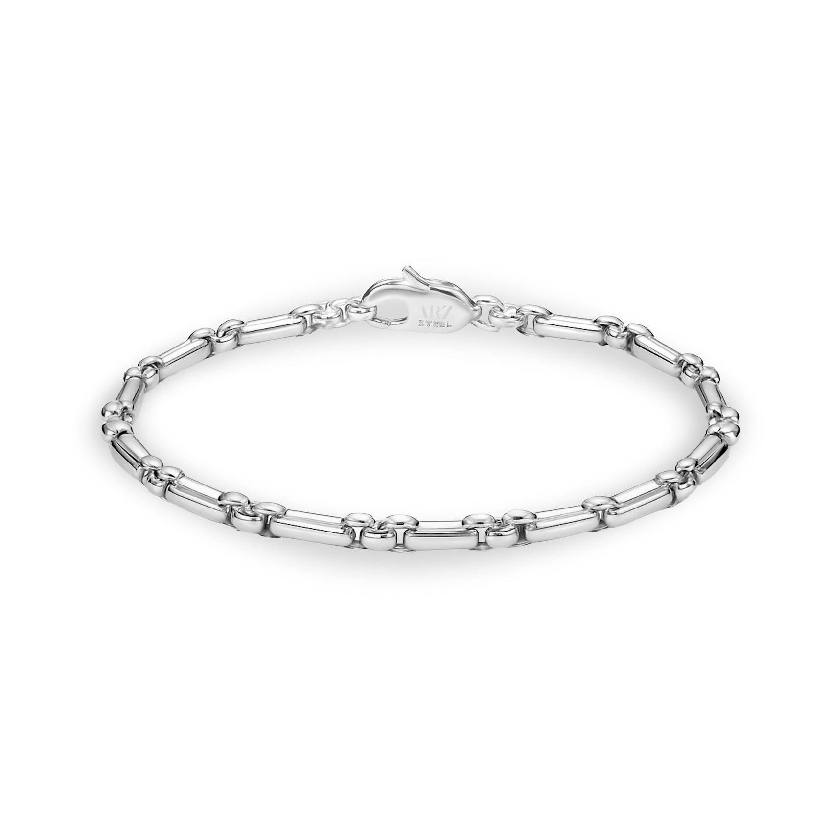 Round Box Link Figaro Bracelet