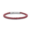 Red rope box link men's bracelet with polished stainless steel clip clasp
