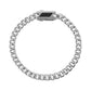 Top view of entire Cuban link bracelet with round polished links