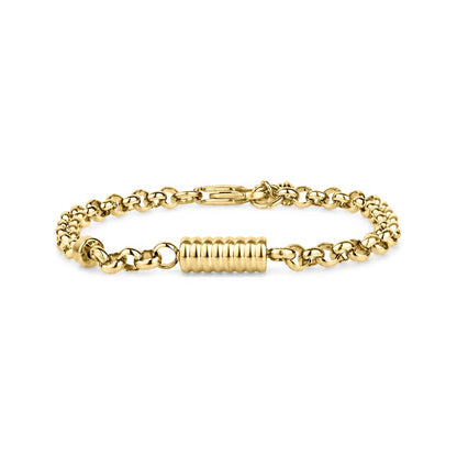 Silver cremation capsule bracelet charm unscrewed, revealing hollow waterproof interior for ashes, hair or sand