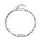 Silver stainless steel rolo chain urn bracelet with ribbed cremation capsule charm and lobster clasp extension