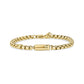 Gold box link bracelet capsule unscrewed, showing threaded screw closure for ash or keepsake fill