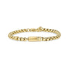 Gold box link bracelet capsule unscrewed, showing threaded screw closure for ash or keepsake fill