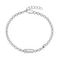 Silver lab diamond memorial bracelet in circular view, showing the diamond-set ash capsule and lobster clasp extension