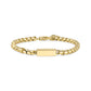 Gold engravable bar urn bracelet with 4mm round box link chain, full length view