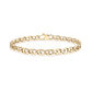 Gold stainless steel sailor link bracelet laid flat showing oval mariner-style links and lobster clasp