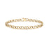 Gold stainless steel sailor link bracelet laid flat showing oval mariner-style links and lobster clasp
