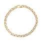 Gold sailor link bracelet viewed from above in a circular coil showing the full chain pattern