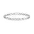 Silver stainless steel sailor link bracelet laid flat showing oval mariner-style links and lobster clasp