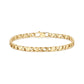 Gold stainless steel flat mariner link bracelet laid flat showing polished flat-sided links and lobster clasp