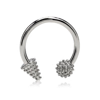 Textured Circular Barbell Ring - Earrings - The Steel Shop