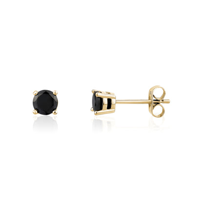 Black Stone Studs | 5MM - Men Earrings - The Steel Shop