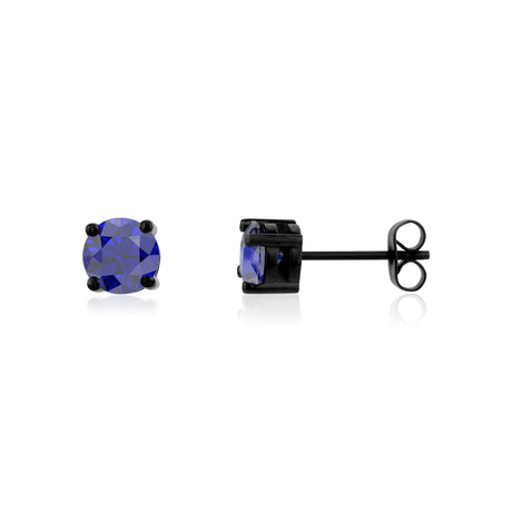 Blue Stone Studs | 6.5MM - Men Earrings - The Steel Shop
