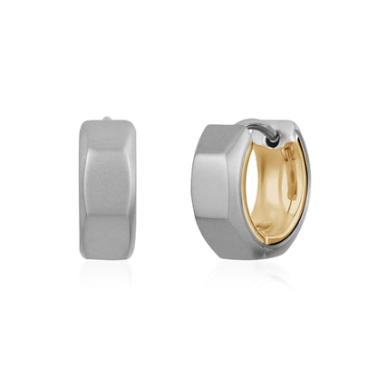 Faceted Huggies Earrings - Men Earrings - The Steel Shop