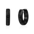 Black Stone-Set Huggies Earrings - Men Earrings - The Steel Shop