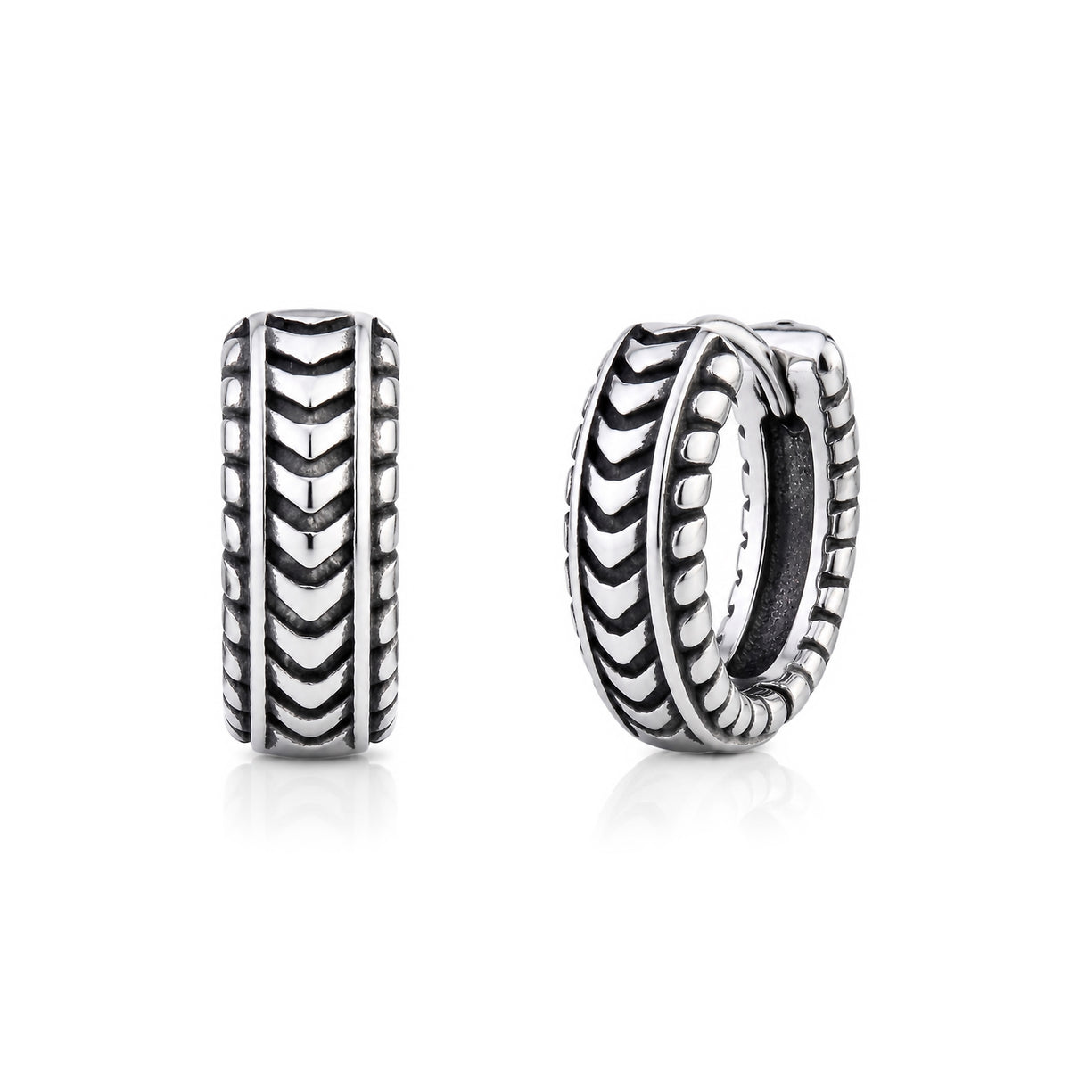 Vintage Pattern Huggie Earrings