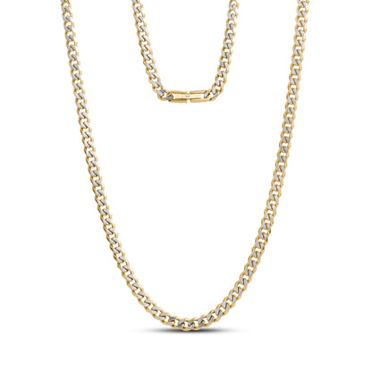 5mm Two Tone Cuban Link Chain - Unisex Necklaces - The Steel Shop