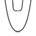 Detailed Round Box Link Chain | 4MM - Men Necklace - The Steel Shop