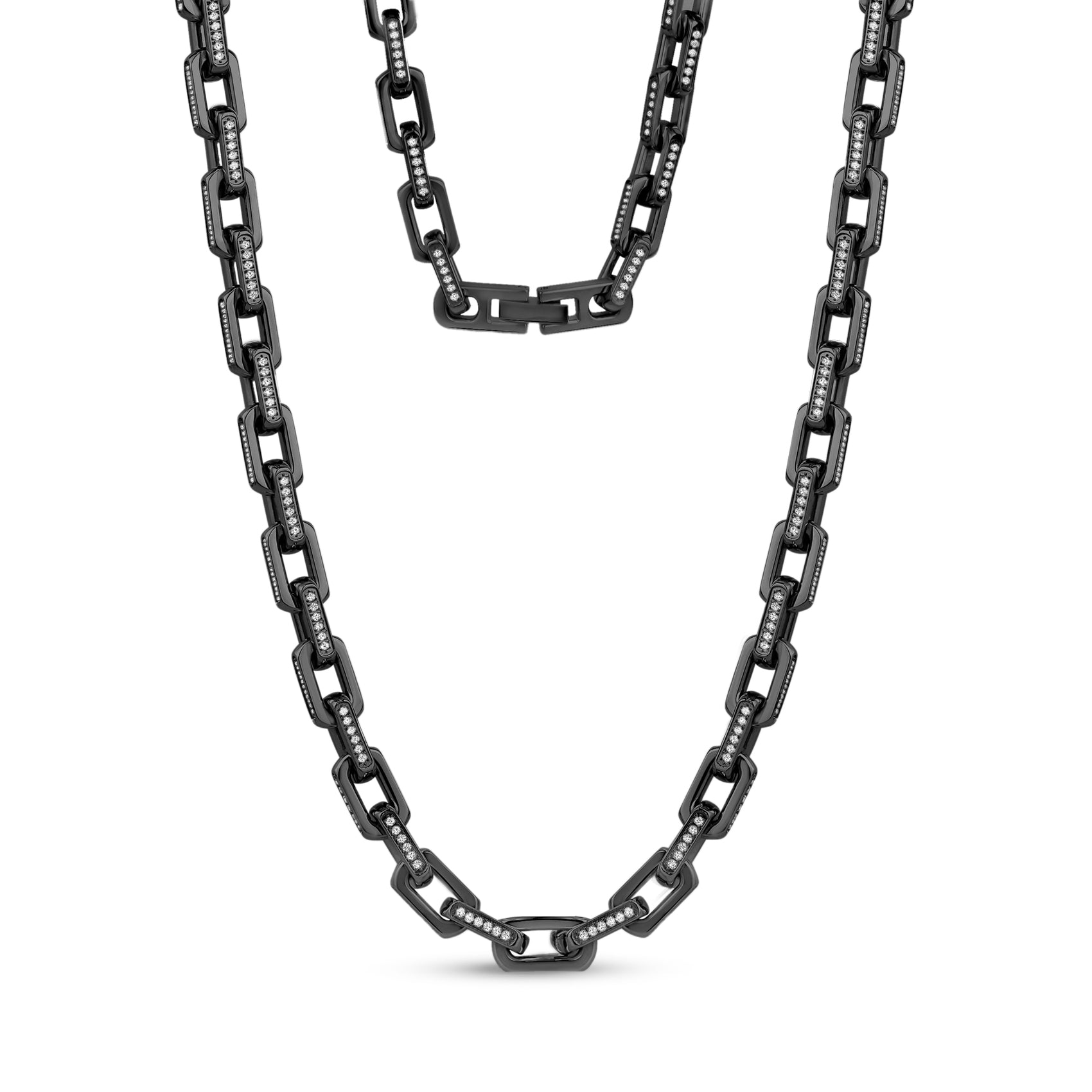 Iced Out Elongated Link Chain - Men Necklace - The Steel Shop