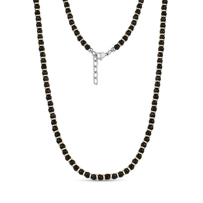 Golden Noir Agate Necklace - Men Necklace - The Steel Shop