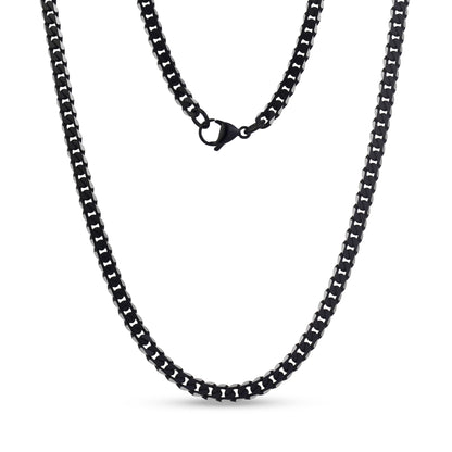 Matte Two Tone Cuban Link Chain | 5MM - Men Necklace - The Steel Shop