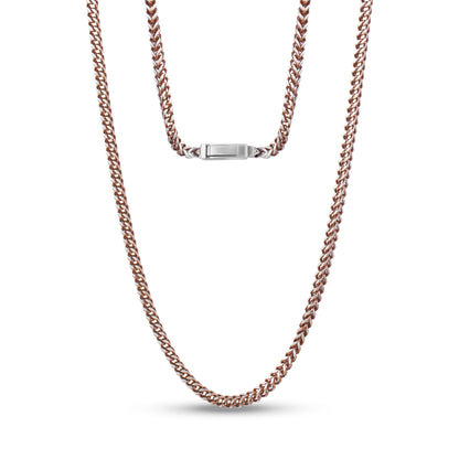 Coffee Brown Franco Link Chain - Men Necklace - The Steel Shop