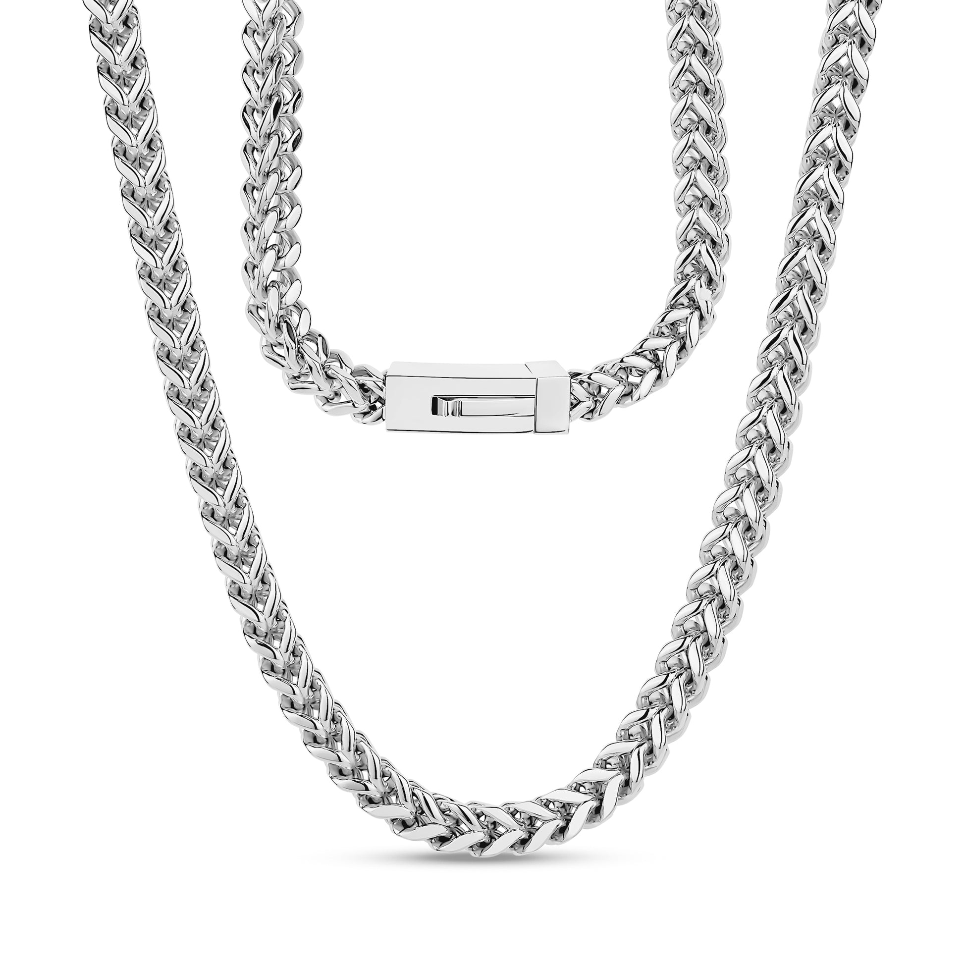 IMPRESSIVE Men's Franco Chain Foxtail Bracelet - Stainless Steel 14k Gold Plated, 4mm Width, 8.5 Inch