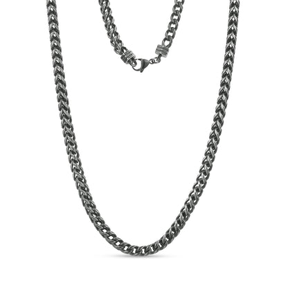 Oxidized Franco Link Chain - Men Necklace - The Steel Shop