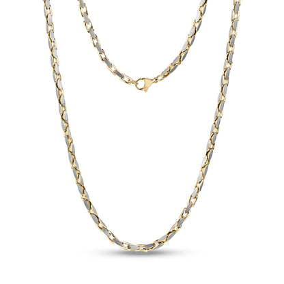 Two Tone Matte Oval Link Chain - Men Necklace - The Steel Shop