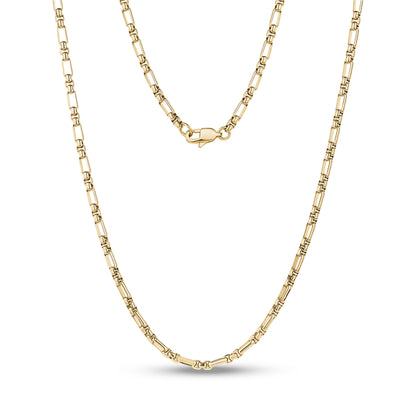 Round Box Link Figaro Chain - Men Necklace - The Steel Shop