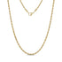 Gold thin rope chain necklace with 2mm twisted design and lobster clasp closure