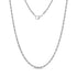 Silver thin rope chain necklace with 2mm twisted design and lobster clasp closure