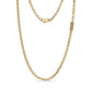 Silver ribbed capsule urn necklace laid out full length, showing rolo chain and cylindrical ash-holder charm