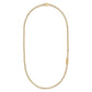 Gold ribbed capsule urn necklace laid out full length with rolo link chain and cylindrical keepsake capsule