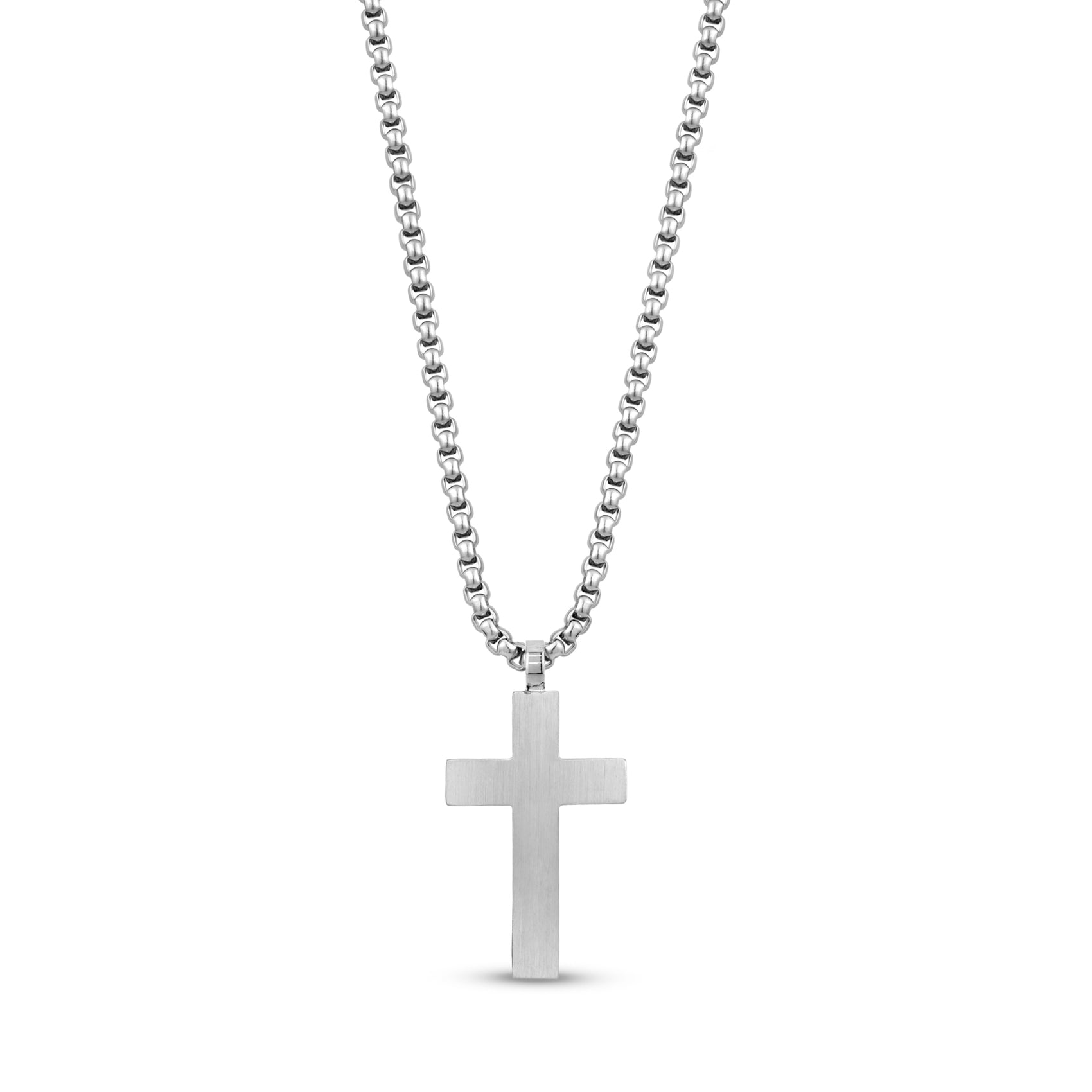 Matte Black Stone Cross Pendant - Men Pendant - The Steel Shop