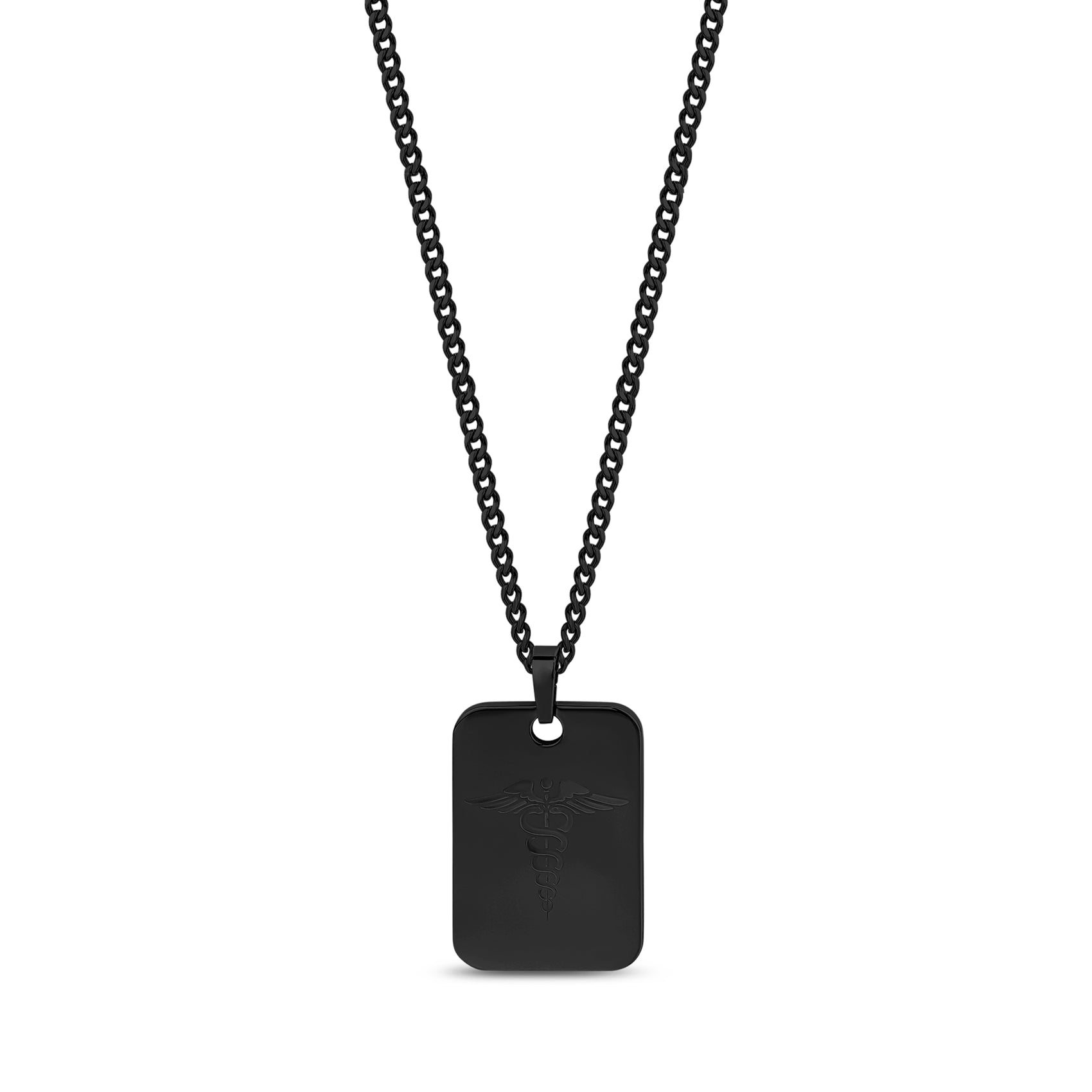 Medical Caduceus Dog Tag - Men Pendant - The Steel Shop