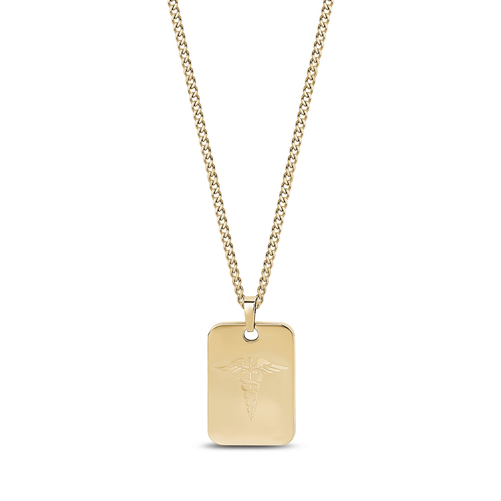 Medical Caduceus Dog Tag - Men Pendant - The Steel Shop