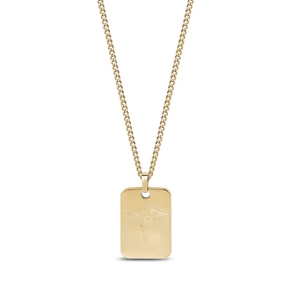 Medical Caduceus Dog Tag - Men Pendant - The Steel Shop
