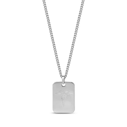 Medical Caduceus Dog Tag - Men Pendant - The Steel Shop