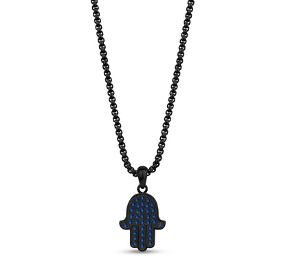Stone-Set Hamsa Pendant - Men Pendant - The Steel Shop