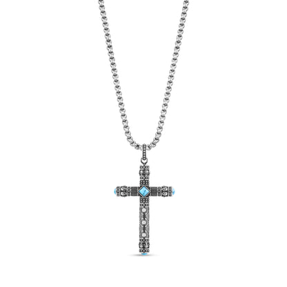 Skulls and Stones Large Cross Pendant - Men Pendant - The Steel Shop