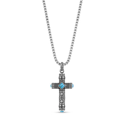 Skulls and Stones Cross Pendant - Men Pendant - The Steel Shop