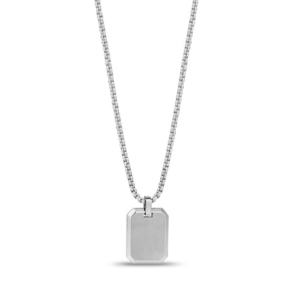Mini Matte Modern Dog Tag - Men Pendant - The Steel Shop
