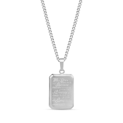 French Serenity Prayer Dog Tag - Men Pendant - The Steel Shop