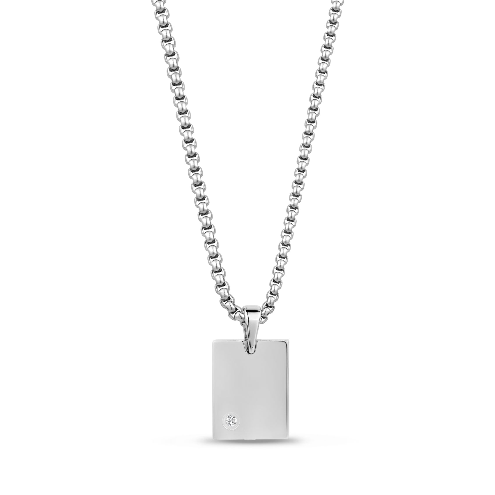 Diamond Accent Rectangle Urn Pendant